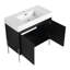 Meuble-lavabo moderne avec lavabo en résine et chêne foncé