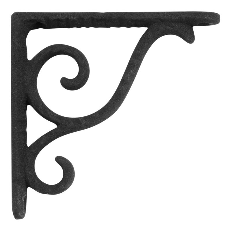 Sprig Cast Iron Shelf Bracket, 4" H x 4" W x 0.63" D, White