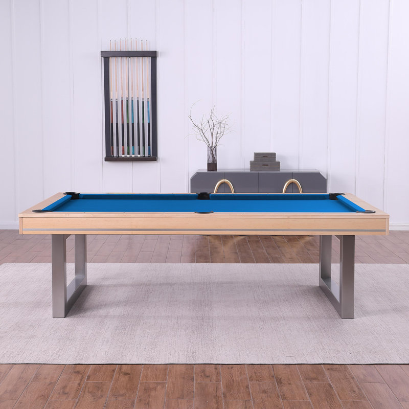 Table de billard en bois massif Harmony, 7 pi, Bleu électrique, Chêne Naturel