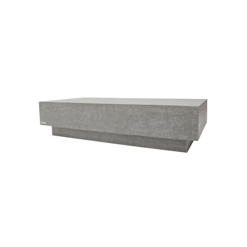 Elementi Home Tevere 60" Rectangular Concrete Coffee Table for Indoor and Outdoor Use, Space Gray