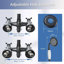 Matte Black Shower Faucet System Exposed Rain Shower Head Combo with Tub Spout