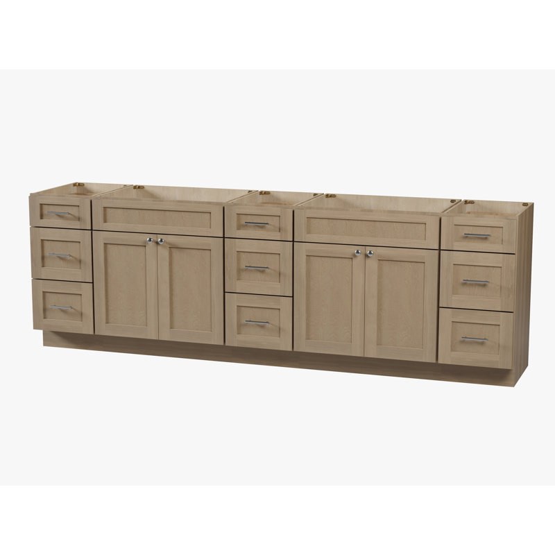 Base de meuble-lavabo double 105 po Disar, Chêne naturel