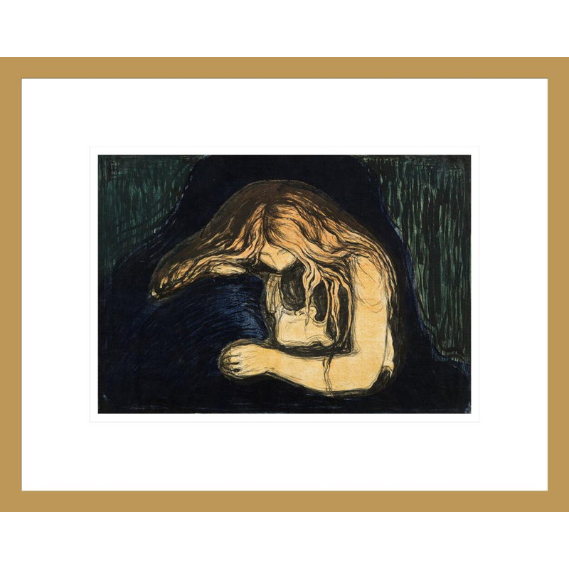 «Vampire II» par Edvard Munch, impression giclée sur cadre, H 13,38 po x l 16,75 po