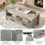 Table basse avec plateau relevable, table basse convertible avec plateau en bois, 2 tiroirs et compartiment caché-1255230051