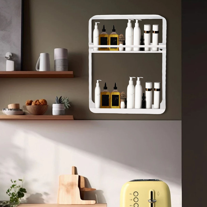 Metal Bathroom Shelves, White, 2