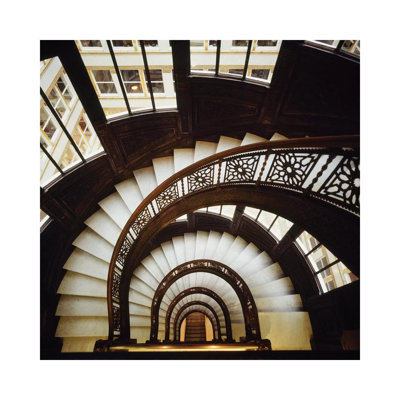 High Angle View Of A Spiral Staircase, Rookery, Chicago, Cook County, Illinois, USA - Wrapped Canvas Print