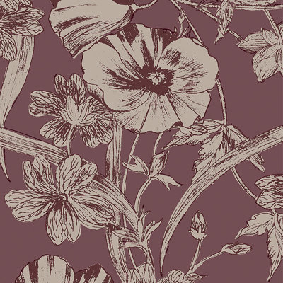 Laura Ashley Summerhill Pale Blackberry Removable Wallpaper
