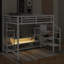 Lit mezzanine double en métal avec meuble télé, lit mezzanine en métal avec escalier et garde-robe-758743065