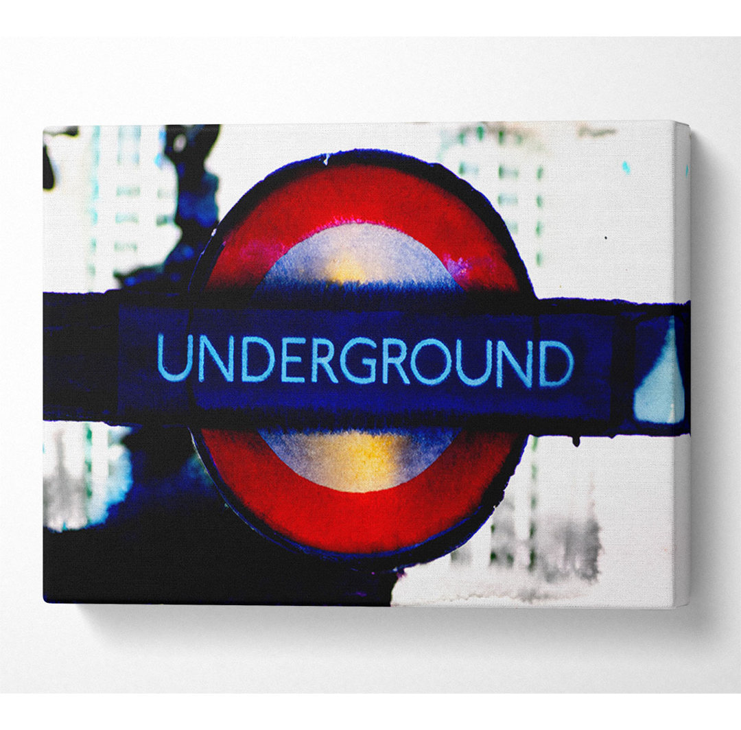 London Underground Sign - Kunstdrucke auf Leinwand