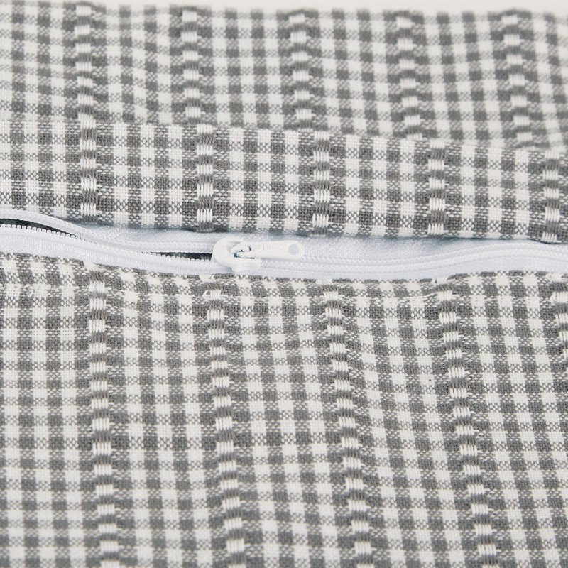  Housse de coussin carré en coton, gris