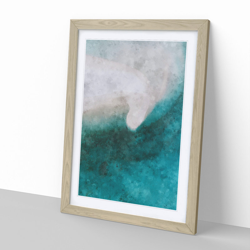 Beach and Ocean in Fenfushi Maldives - Picture Frame Painting, 36cm H x 27cm W x 2cm D, Oak Framed