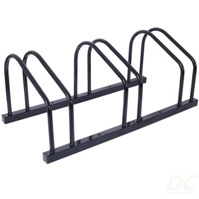 3 Bikes Floor Bike Stand, Bike Parking Rack Garage Bike Storage Stand Indoor/Outdoor 22-28" Wheel Stand, Max. Tire Width 2.15",Black Painted