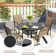 Round 4 - Person Outdoor Dining Set with 4 Stackable Textilene Armrest Chairs