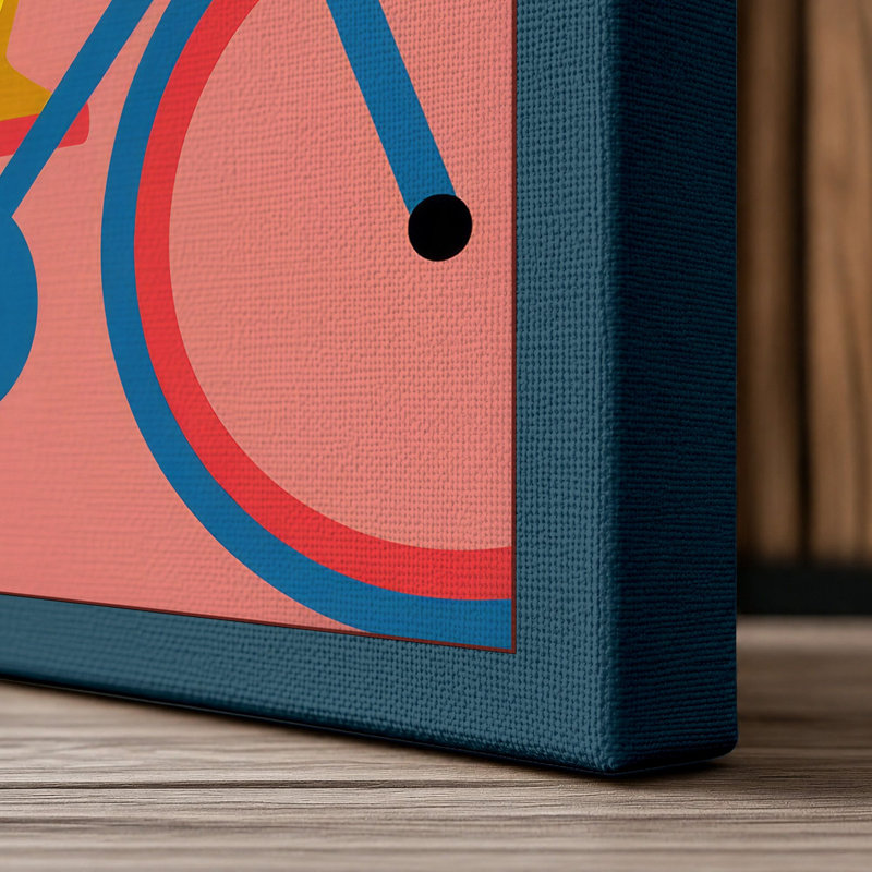 Cyclist in Motion Modern - Wrapped Canvas, 30x20 - 76.2 x 50.8 cm, Teal Border