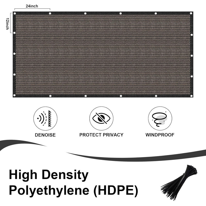 Pare-étincelles pour clôture d'intimité, H 72 po x l 600 po, Brun