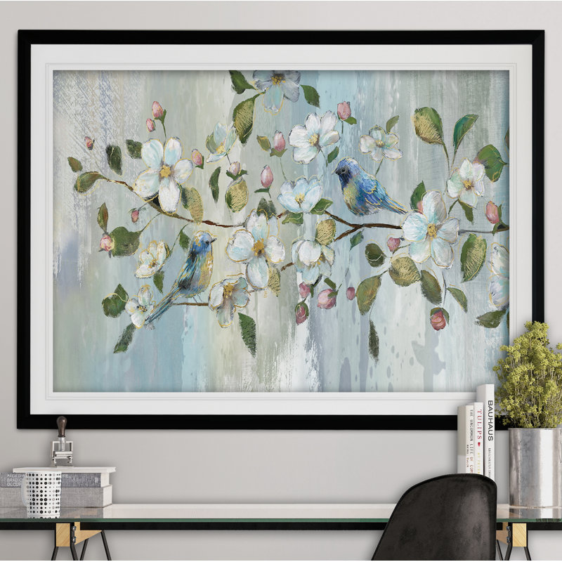 « painterly spring », reproduction de peinture à l’acrylique encadrée, Noir, H 20 po x l 24 po x P 1,5 po