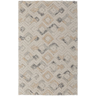 Eulalie Geometric Hand Tufted Ivory Area Rug