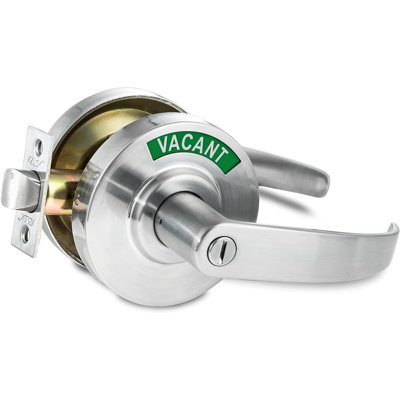 Verrou de porte robuste à indicateur Vizilok et levier Sparta stable en acier inoxydable et chrome satiné élégant