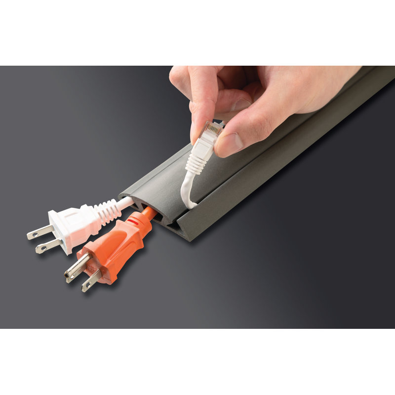 Dark Gray Flexible 5-ft Cord Protector and Concealer