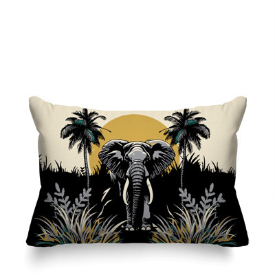 Sima Elephant Reversible Indoor/Outdoor Rectangular Pillow
