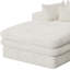 Chaise longue 67 po en velours côtelé blanc faisant face à la gauche