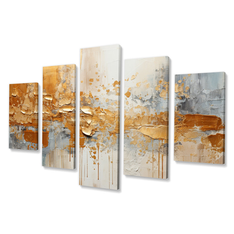 Golden Gleam I - 5 impressions sur toile tendue