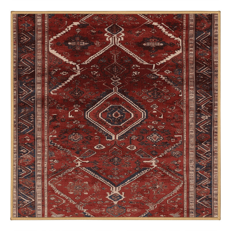 Machine Washable Persian Brown Area Rug, Square 8'