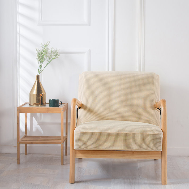 Housse pour fauteuil à coussins carrés/rectangulaires, Beige