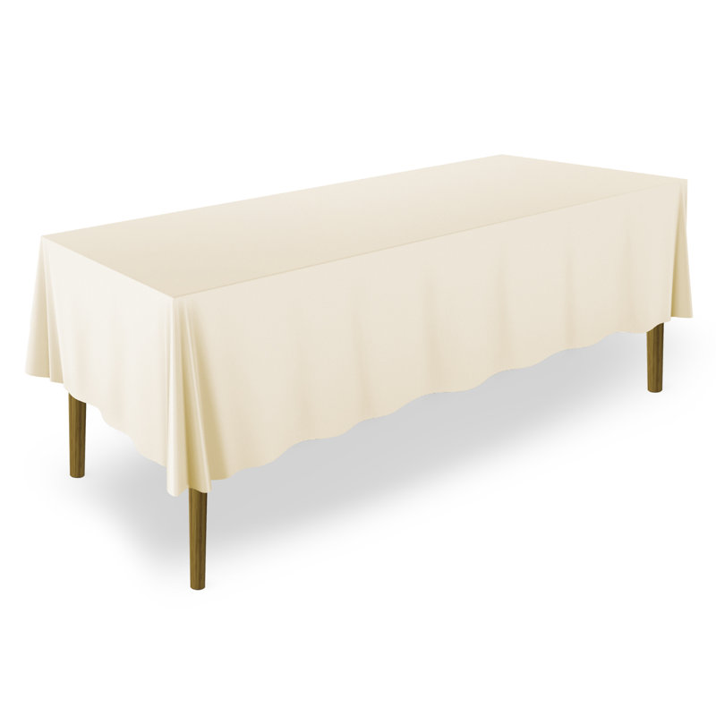 Rectangular Solid Color Tablecloth, 156" x 90", Ivory