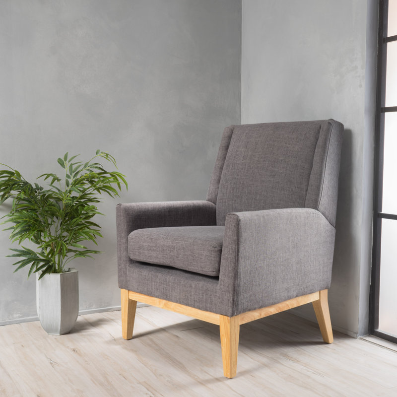Samiya 72.39Cm Wide Polyester Armchair Mid Century modern accent chair Dimensions: 27. 50"D x 28. 50"W x 36. 50"H Some assembly required.