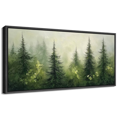 Œuvre de pin vert émeraude, images murales effet de coups de peinture faux, impression numérique sur toile giclée sur toile