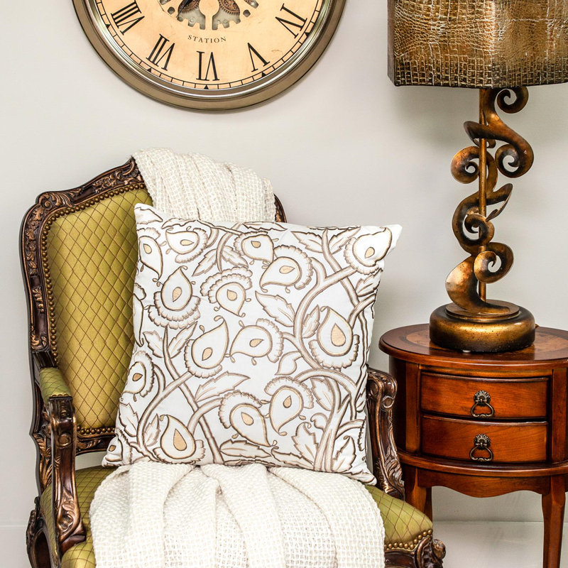 Parkland Collection Celeste White Throw Pillow