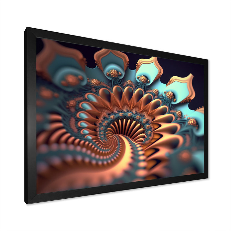 «Veneto Pastel Fractal Spiral Universe VI», reproduction sur toile, L 20 po x H 12 po x P 1 po, Cadre photo noir