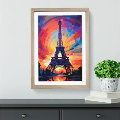 Eiffel Tower Futurism - Single Picture Frame Print on Wood