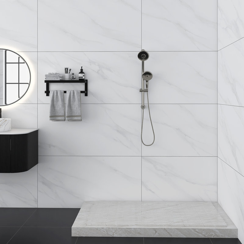 5" Multi Function Dual Shower Head, with Adjustable Slide Bar, Brushed Nickel