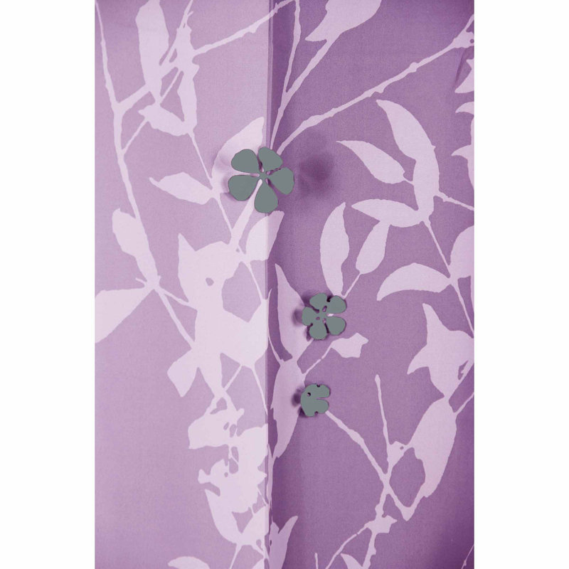 Embrasse de rideau floral 0,1 po, gris