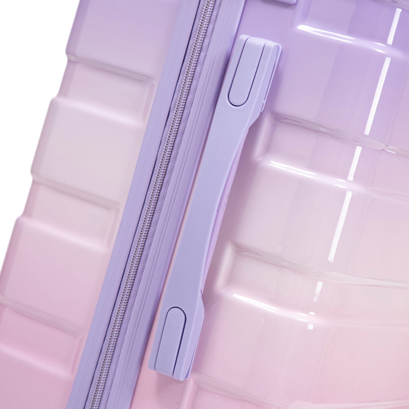 20 po / 24 po / 28 po 3 pièces / ensemble dans une valise à roulettes pivotantes pour PC, valise de transport, avec dégradé de couleurs et serrure à combinaison (rose et mauve)