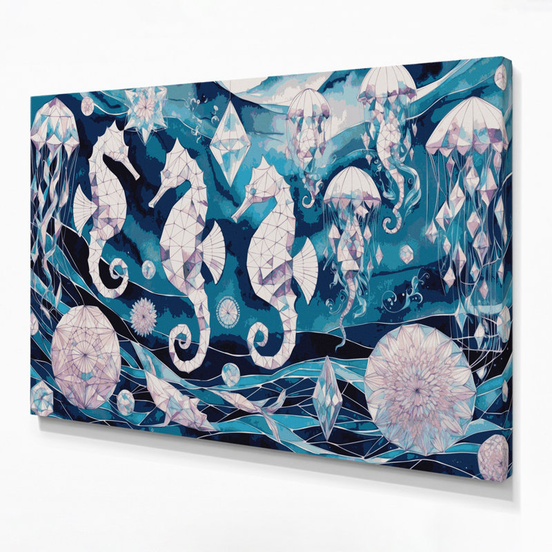 Art nautique sur toile bleu, H 11 po x l 14 po