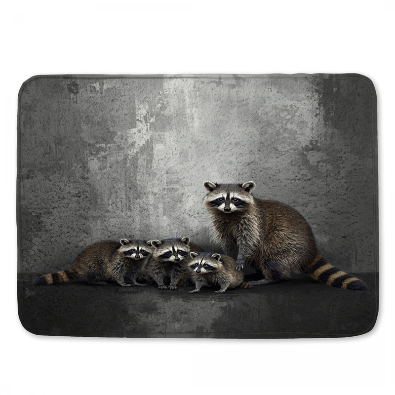 Tapis de bain Family of Raccons, 34in W x 21in L