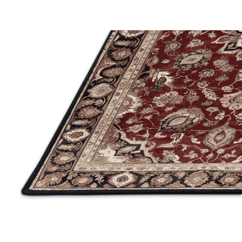 Tapis persan noir lavable à la machine, Rectangulaire 2 pi x 3 pi