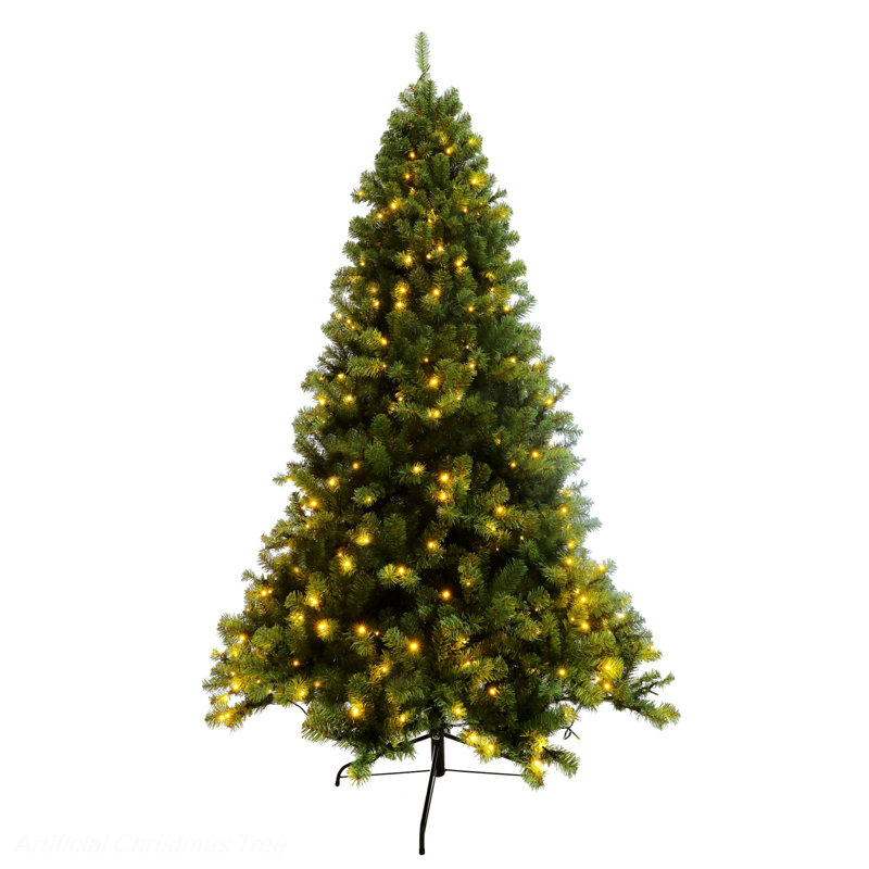 Arbre de Noël pré-éclairé, arbre articulé artificiel avec lumières DEL et support pliable