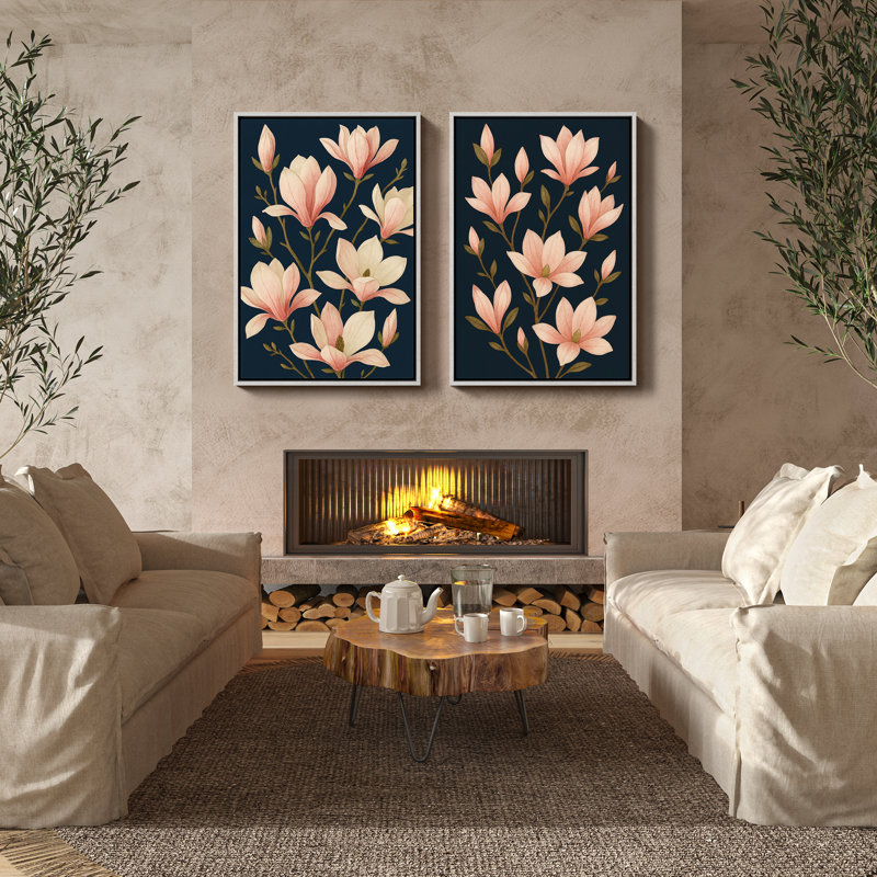 Art mural encadré, rétro, antique, classique pour chambre à coucher - 16 po x 24 po x 2 panneaux, H 24 po x l 16 po, Blanc