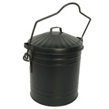 Helin Galvanised Bucket with Lid and Handle 13L Steel Log Carrier