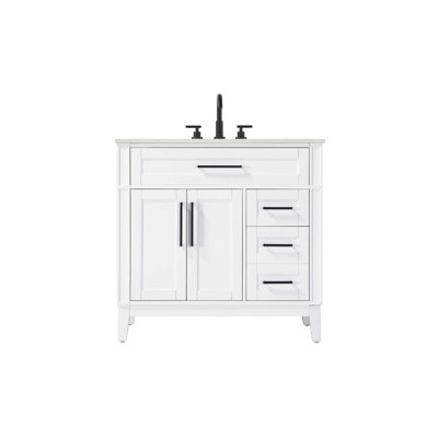 36 inch Single Bathroom Vanity in Honey White