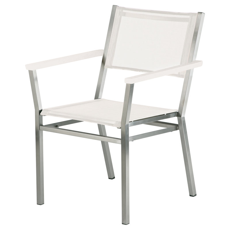 Equinox Dining Armchair, Pearl/Silver/White