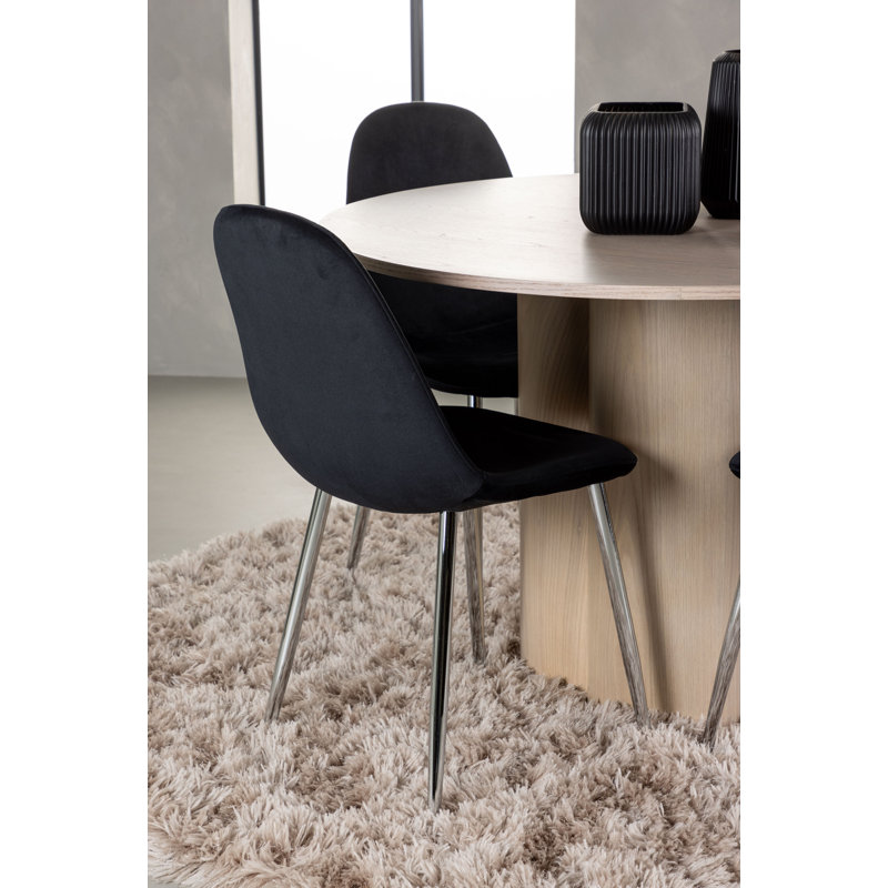 Okeefe 4 - Person Dining Set, White, Black, Black