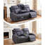 Power Leather Reclining Living Room Set With Wireless Charging, USB Ports, Fold-Down Table, Storage Console And LED Lighting-131206215-131206217-131206219