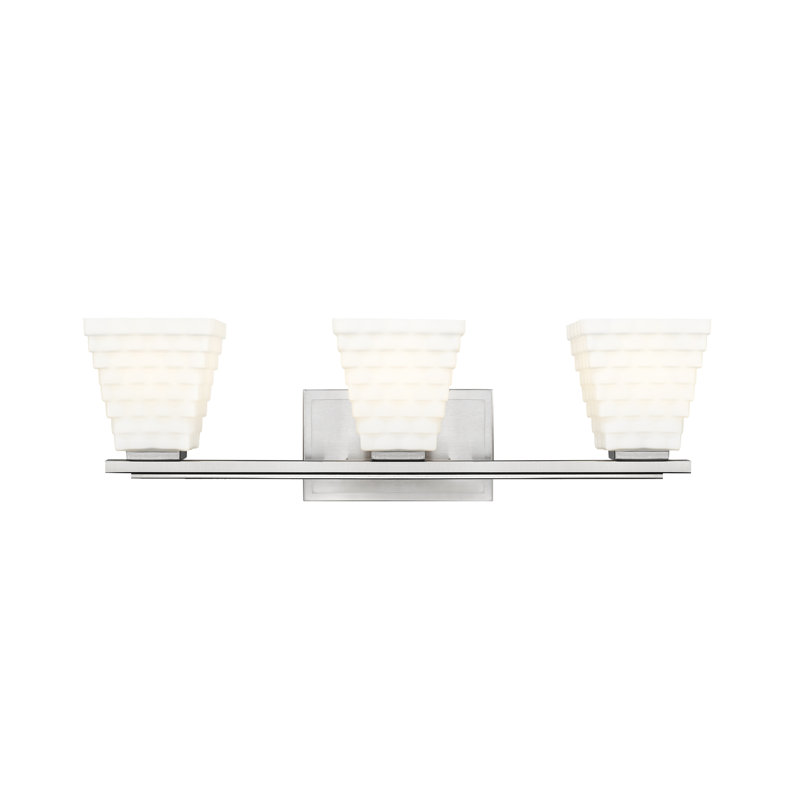 Ensemble de meuble-lavabo 3 lumières Teyona, Nickel brossé