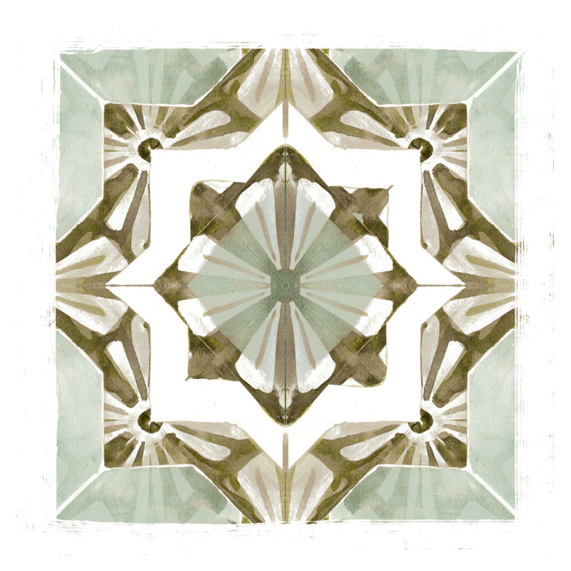 Grey And Rust Medallion - Wrapped Canvas Print, 30cm H x 30cm W