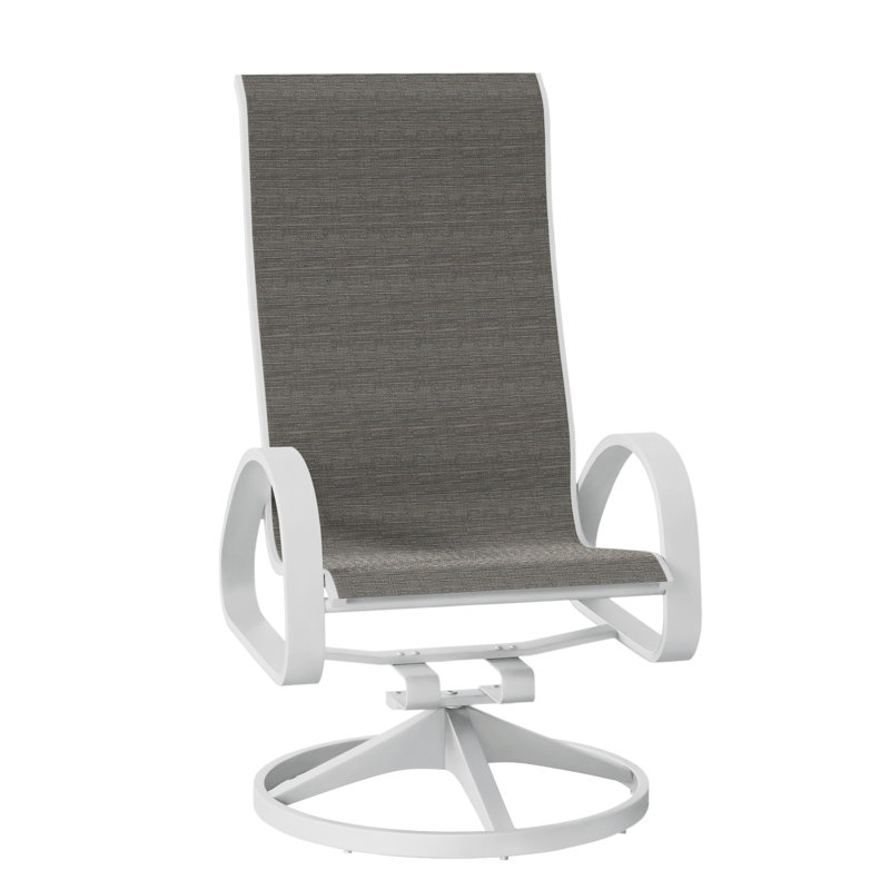 Fauteuil de patio pivotant Hiraku, Blanc texturé, Gris anthracite Collect
